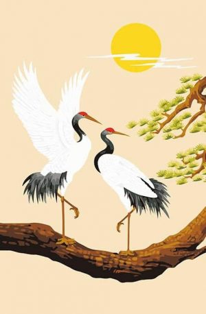 Two White Cranes Paint By Numbers