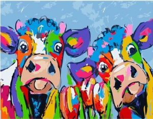 Colorful Cows Paint By Numbers