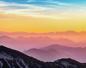 Sunset Over Mountains Paint By Numbers