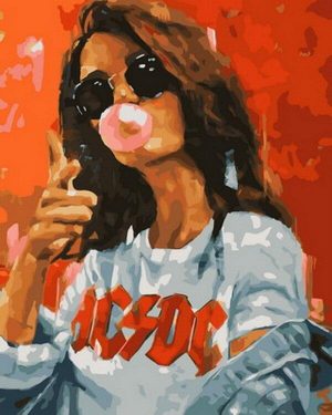 Bubble Gum Girl Paint By Numbers