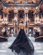 Lady In Black Dress Paint By Numbers