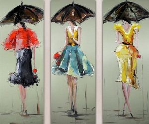 Ladies Under Umbrellas Paint By Numbers