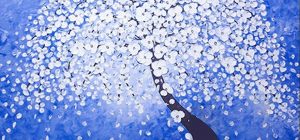 White Flowers Tree Paint By Numbers