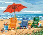 Vacations at The Beach Landscape Paint By Numbers