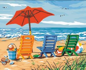 Vacations at The Beach Landscape Paint By Numbers
