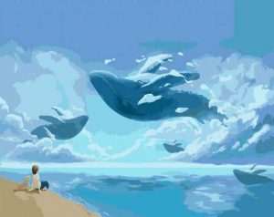 Whale Flying Paint By Numbers