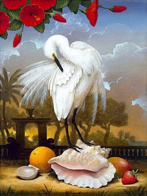 Heron On Conch Paint By Numbers