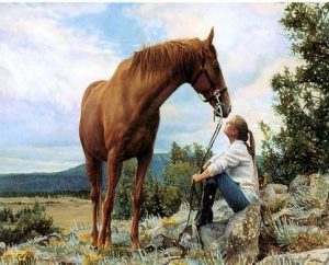 Woman With Horse Paint By Numbers