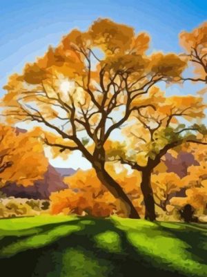 Autumn Yellow Trees Paint By Numbers