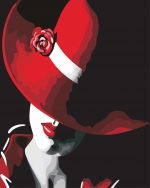 Elegant Red Lady People Paint By Numbers