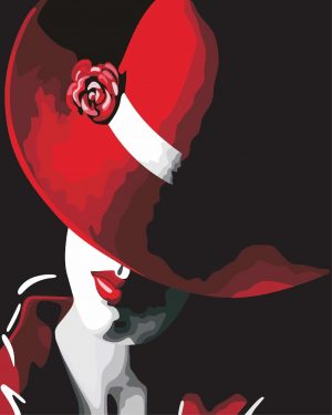 Elegant Red Lady People Paint By Numbers