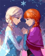 Frozen Anna And Elsa Paint By Numbers