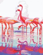 Flamingos Water Reflection Paint By Numbers
