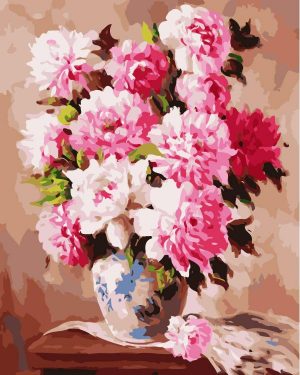 Pink Peonies Vase Paint By Numbers