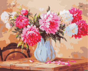 Peonies Vase Paint By Numbers