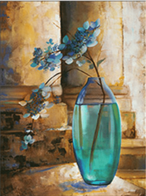 Blue Flowers In Vase Paint By Numbers