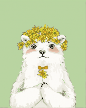 Cute White Bear Paint By Numbers