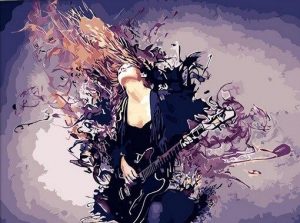 Rock Guitar Player Paint By Numbers