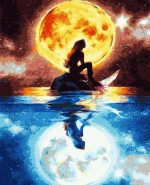 Mermaid Under The Moonlight Paint By Numbers