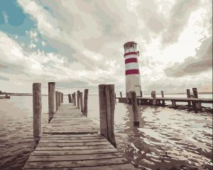 Pier With Lighthouse Paint By Numbers