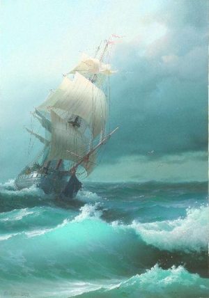 Ship Sailing In Storm Paint By Numbers