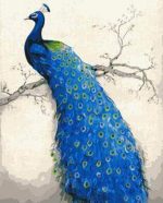Blue Peacock Bird Paint By Numbers