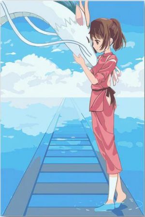 Chihiro And Dragon Haku Paint By Numbers