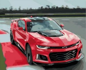 Red Chevrolet Camaro Paint By Numbers