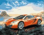 Orange Sport Car Paint By Numbers