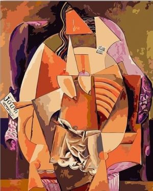 Woman with a shirt sitting in a chair Paint By Numbers