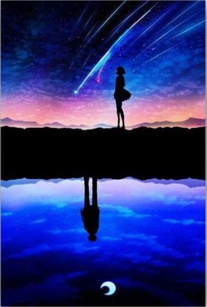 Blue Twilight Sky Cartoon and Animation Paint By Numbers