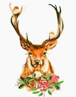 Deer And Roses Paint By Numbers