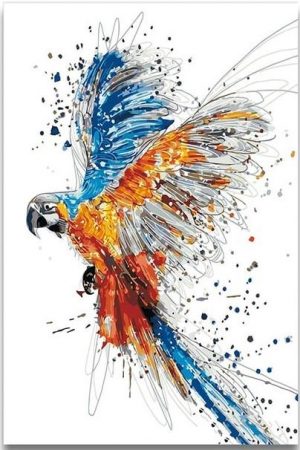 Splatter Parrot Paint By Numbers