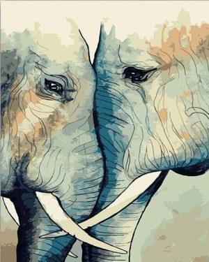 Romantic Elephants Paint By Numbers
