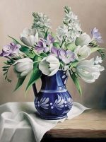 Blue Vase Flowers Paint By Numbers