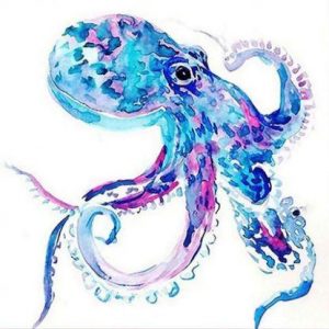 Blue Pink Octopus Paint By Numbers