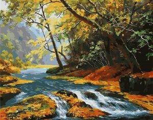 Autumn Forest River Paint By Numbers