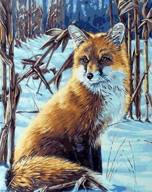 Fox In The Snow Paint By Numbers