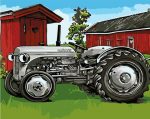 grey tractor paint by numbers