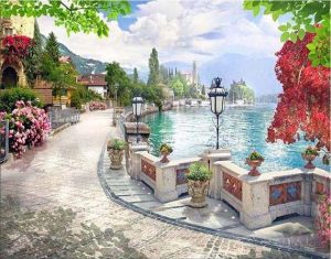 Seaside View Village Paint By Numbers