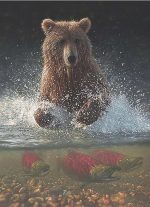 Bear And Fish Paint By Numbers