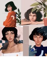 Girls In Short Hair Paint By Numbers