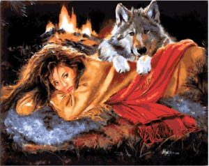 Woman And Wolf Paint By Numbers