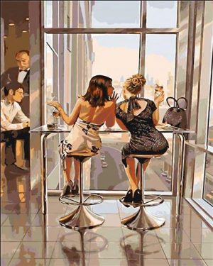 Girls in Saturday Night People Paint By Numbers