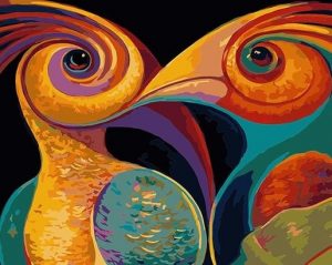 Abstract Colorful Birds Paint by numbers
