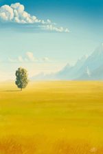 Tree In Yellow Wheat Field Paint By Numbers