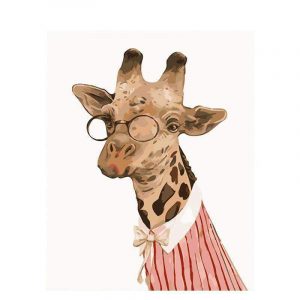 Nerdy Giraffe With Glasses Paint By Numbers