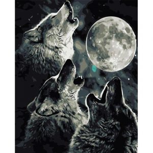 Wolves Howling Paint By Numbers