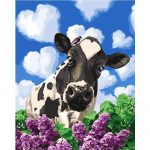 Cow And Purple Flowers Paint By Numbers