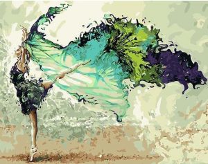Ballerina In Green Paint By Numbers
